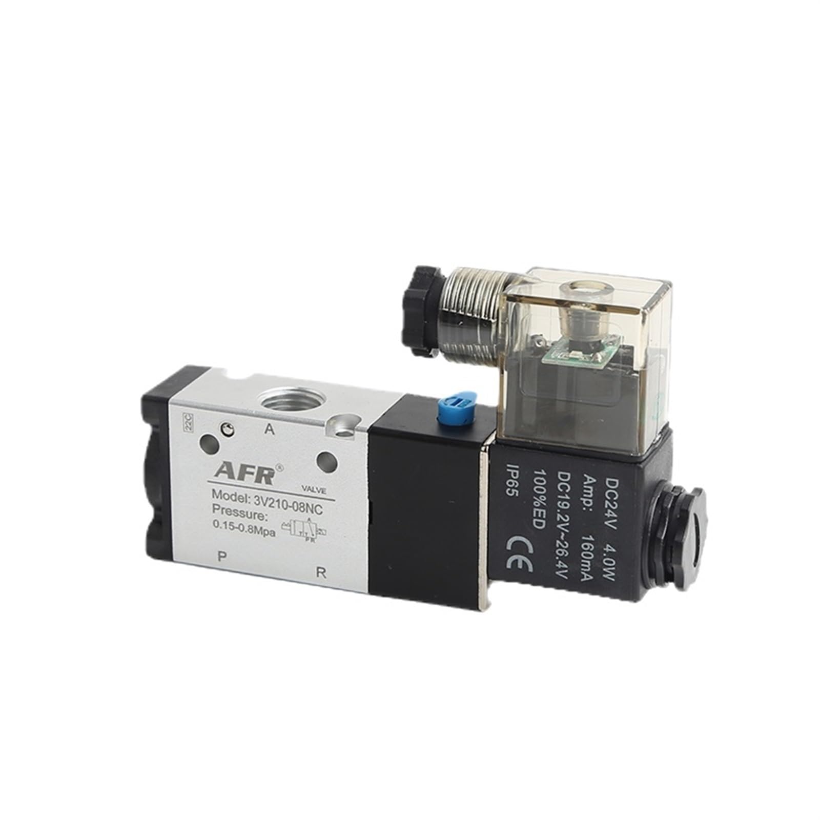 Electroválvula neumática de Aire Normalmente Cerrada 3V210-08-NC CC 24 V CA 220 V Normalmente Abierta 3V110-06-NO 3V210-08 3V310-10 3V410-15(3v410-15-nc Dc24v,6mm Fittings)