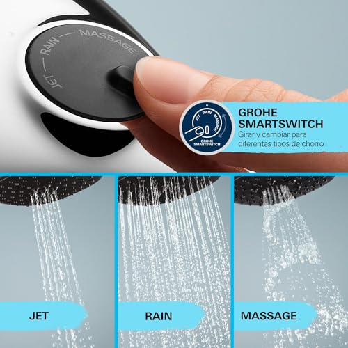 Miniatura 4 de Grohe Vitalio Comfort 110 Teleducha, Ahorro De Agua, 3 Tipos De Chorro, Sistema Antical, Patrón De Chorro Óptimo, Cromo 26092001
