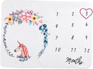 Toyvian 1 Conjunto De Cobertores Marco Marco Cobertores Recém-Nascidos Cobertores Bebê Menino Panos Cobertores Chá De Bebê Pano De Fundo Esteira De Crescimento Tapete Marco Marco Flanela