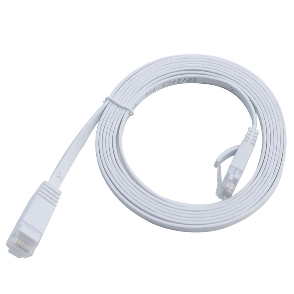 AKT Płaski kabel Ethernet RJ 45 Cat6 LAN kabel RJ45 kabel sieciowy do Cat 6 uniwersalny kabel krosowy do routera, 25 m / 82 ft