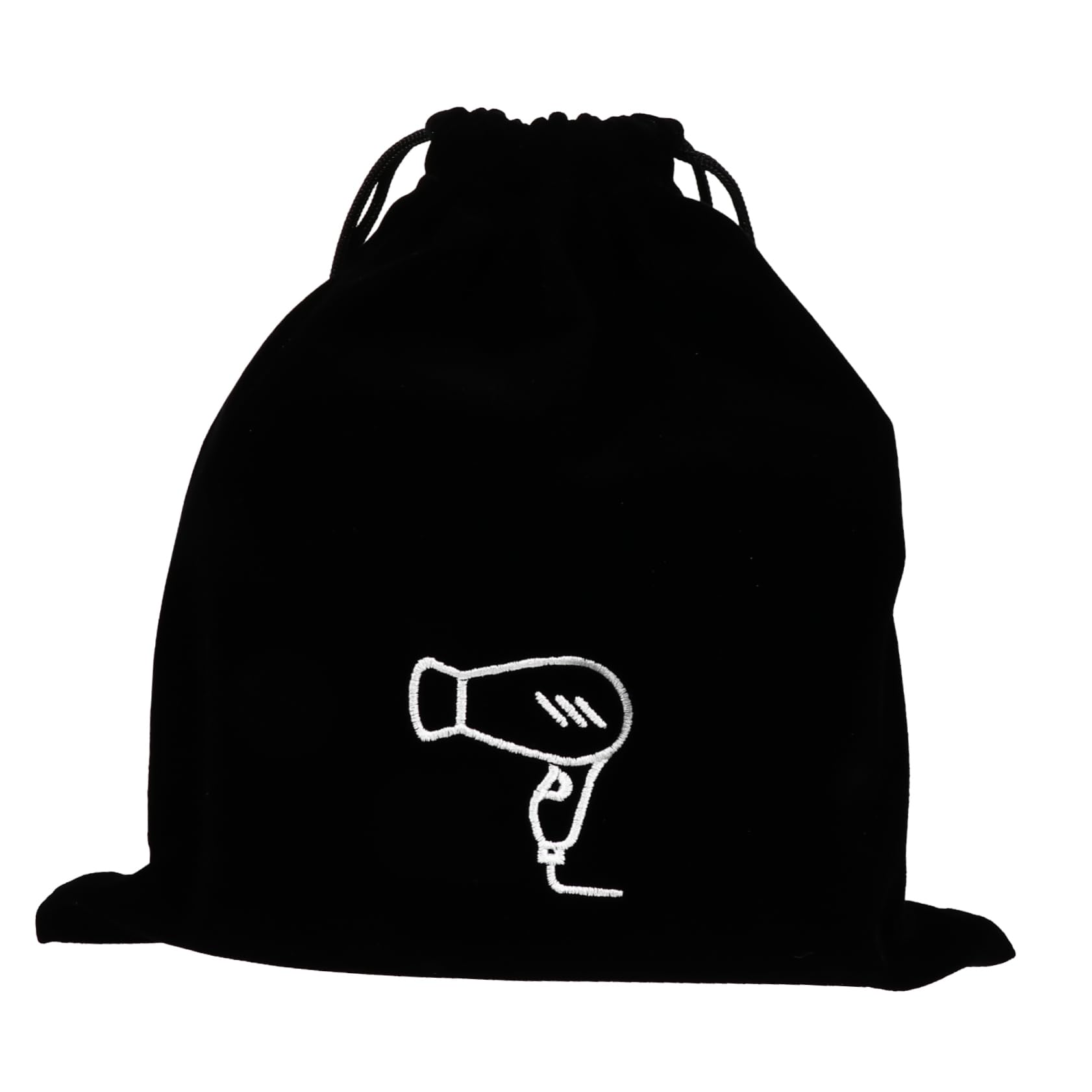 1Pc Flannel Hair Dryer Storage Bag Capacity Drawstring Organizer for Home Travel for Jewelry Hair Dryer Supplies Black