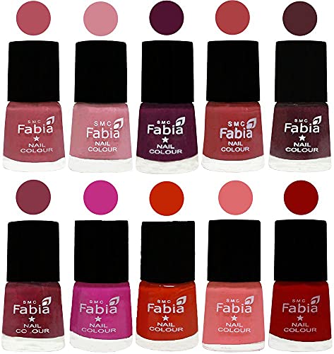 Image of ALL IN ONE (PACK OF 10), Long Lasting Glossy Nail Polish, 6 ml Each, All Vibrant Colours,02175