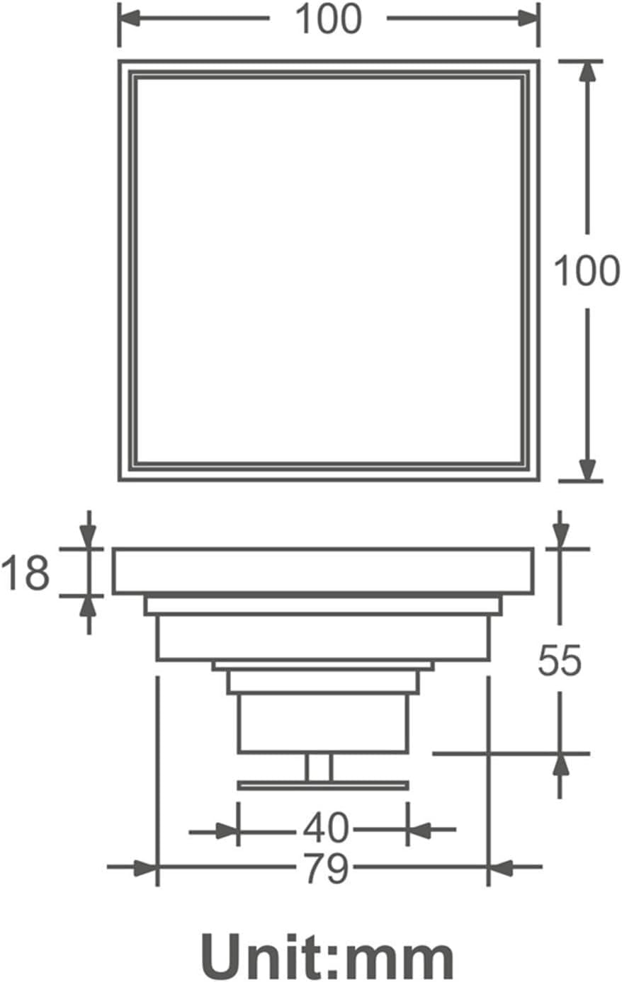 【KanDuo】★正規品★シャワーフロアドレンカバー、バスルームアクセサリー、ブラックフロアドレン真鍮スクエア目に見えないシャワーフロアドレン、取り外し可能な