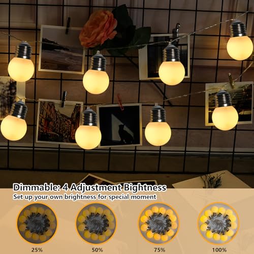 Globe String Lights Battery Operated 11.9Ft Marquee Letter Lights 12 LED Light Bulbs with Timer, Indoor Outdoor G40 String Light for Party Bedroom Marquee Letters Numbers Christmas Camping Decor - Image 4