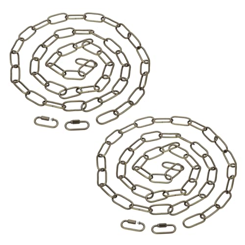 Image of PATIKIL 6ft Lighting Hanging Chain, 2pcs Metal Looping Chain with Quick Link Screw Lock Connectors for Plant Pot Chandelier Pendant Light Fixture, Bronze
