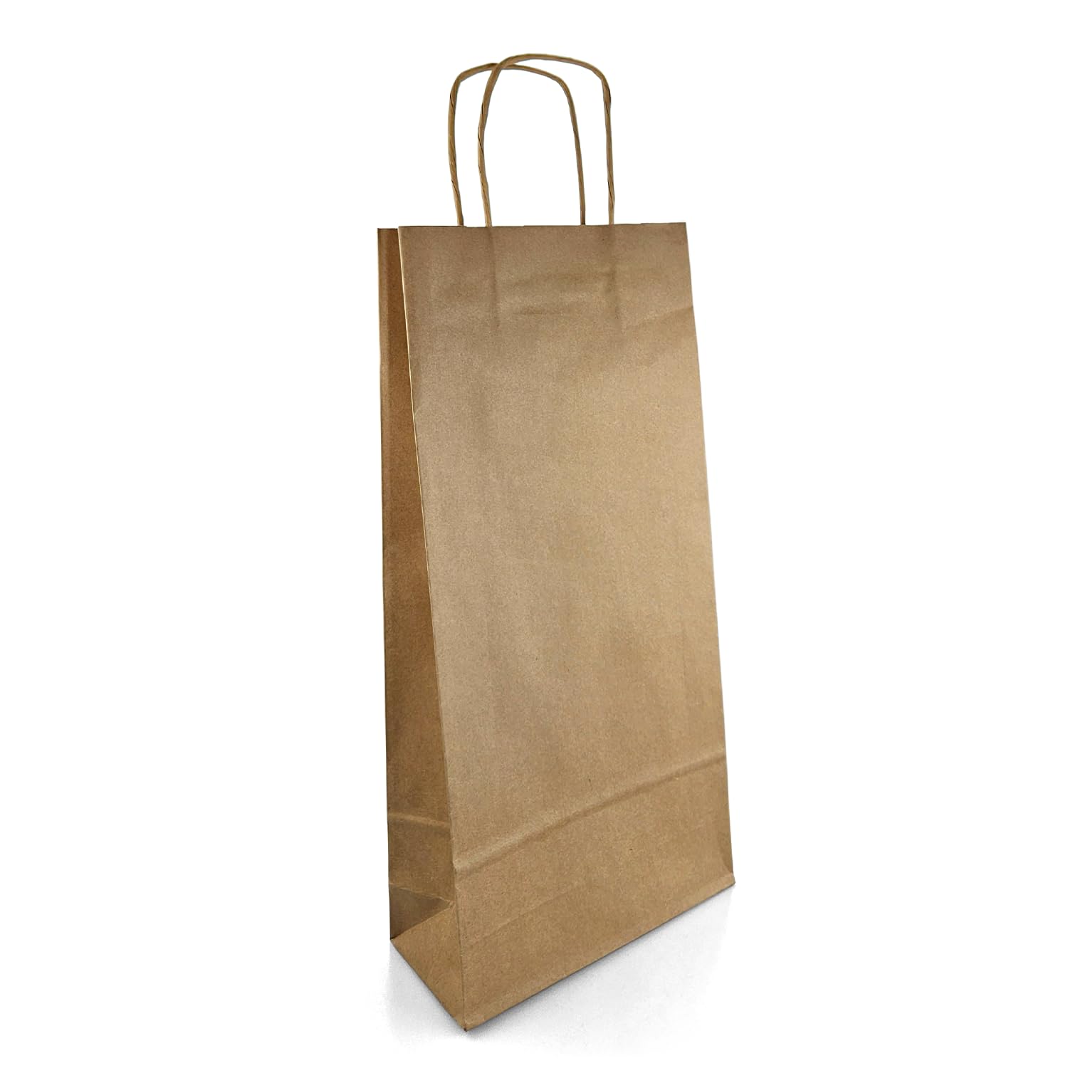 Netuno 200 Borse Carta Kraft con Manici marrone 18 x 8 x 38 cm Shopper Resistenti per Regali e Bottiglie borse portabottiglie packaging sacchetti regalo bottiglia buste carta per vino negozi