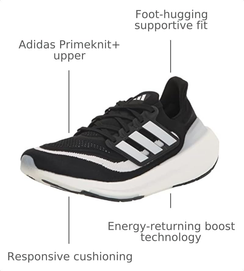 Image of adidas Mens Ultraboost Ultra Boost Light Running Sneakers Shoes - Grey