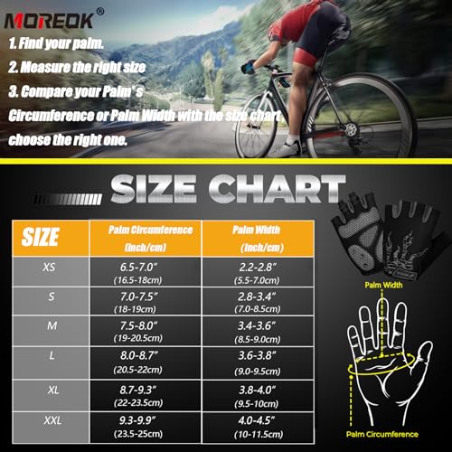 Image of MOREOK Shock-Absorbing Breathable Biking Cycling Gloves Half Finger Outdoor Sport Bicycle Gloves Mountain Road Bike Riding Gloves for Men and Women