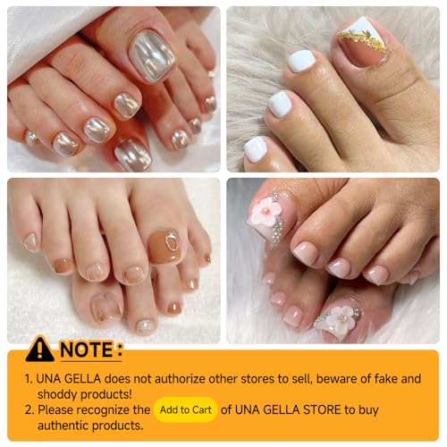 Image of UNA GELLA Toe Nail Tips 504Pcs Short Square False Soft Gel Full Cover Fake Toe Nails Matte Toe Nails 12 Sizes Pre-shape Fake Toenails Gel Toe Nail Tips For Nail Extension Home DIY Nail Salon