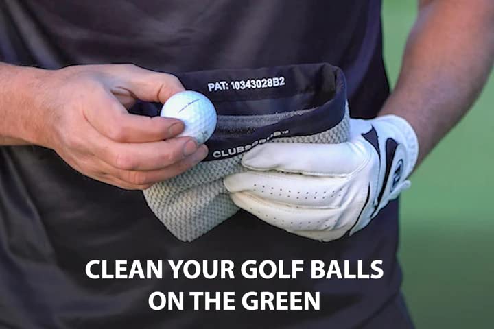 Image of Club Scrub Golf Club and Golf Ball Cleaning Bag, Waterproof Clean Face Technology Liner, Detachable Clip, Machine Washable, Cleans Club Grooves, Dry Exterior (Neoprene or Microfiber Option Available)