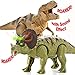 JOYIN 2 in 1 Dinosaur Realistic Walking T-rex Toy Electronic and Triceratops with Roaring Sounds