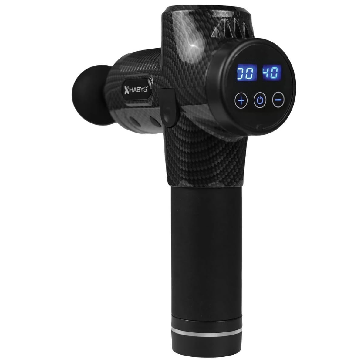 HABYS Massagepistole 30 Geschwindigkeitsstufen, Massagegerät 12mm Amplitude | Massage Gun LED-Display, Massagegun 1200–3600 U/min Drehzahlbereich, Massager 8 Austauschbare Massageköpfe, 2000-mAh-Akku
