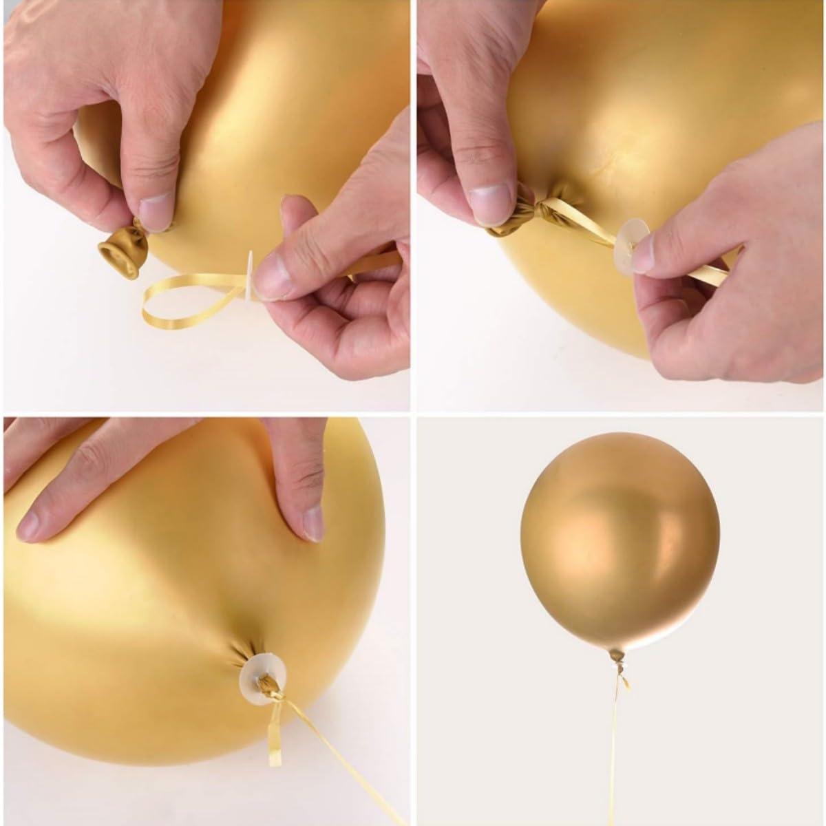 BOBOZHONG Ballonsluitingen, 100 stuks ballonband, ballonkoord, ballonsluitingen met band, plooiband voor doe-het-zelf, Kerstmis, verjaardag, bruiloft, feest, decoratie, normale ballonnen
