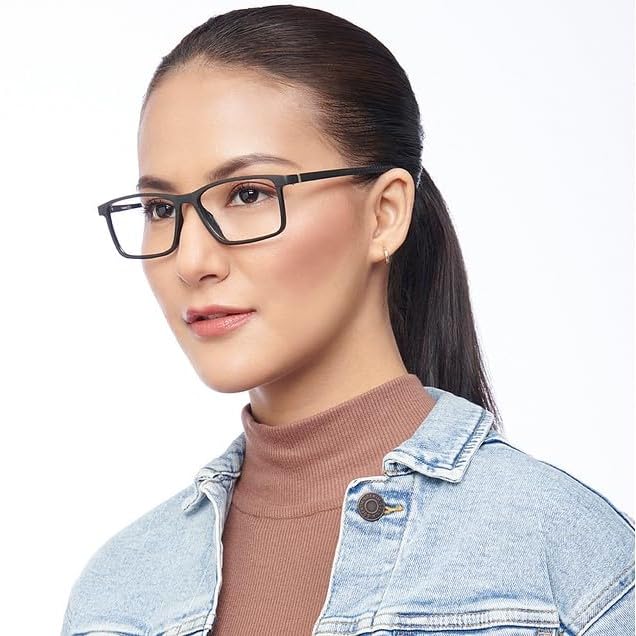 Image of LENSKART BLU | Zero Power Blue Cut Computer Glasses | Anti Glare, Lightweight & Blocks Harmful Rays | Full Rim Rectangular | 100% UV Protected | For Men & Women | Medium | LB E14270