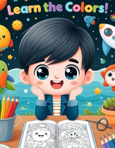 Learn the colors! Impara i Colori in Inglese – Libro da Colorare Educativo per Bambini dai 3 ai 6 anni- Disegna e colora