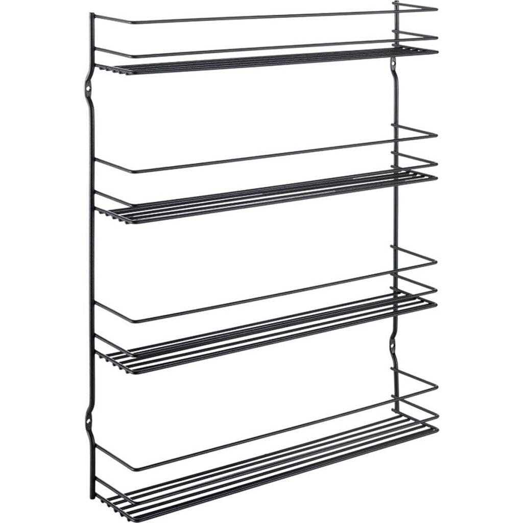 Metaltex Pepito 4-Tier Spice Rack – Wall-mounted Kitchen Storage Rack for Seasonings and Condiments - Polytherm Metallic, 36 x 8 x 45 Centimeters