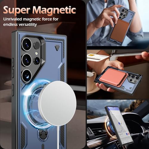 Image of for Samsung Galaxy S24 Ultra Case Magnetic with stand, with Mag-Safe, with Screen Protector, Wireless Charging, Shockproof for Samsung S24 Ultra 5G Phone Case, Ring Holder Cover, for Samsung S24 Ultra