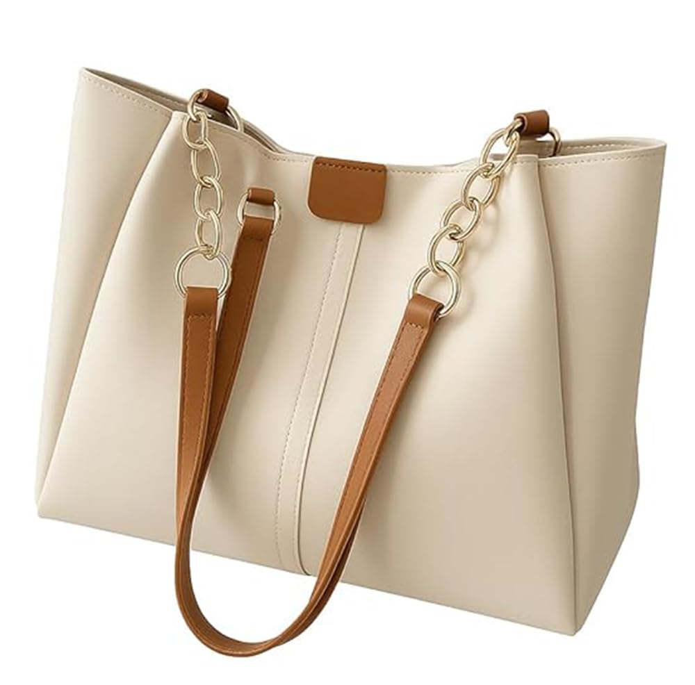 AESTHETIC Women’s Shoulder Handbag | Elegant PU Leather Tote with Chain Strap | Stylish Daily Use Purse for Office, College & Casual Outings-T-02