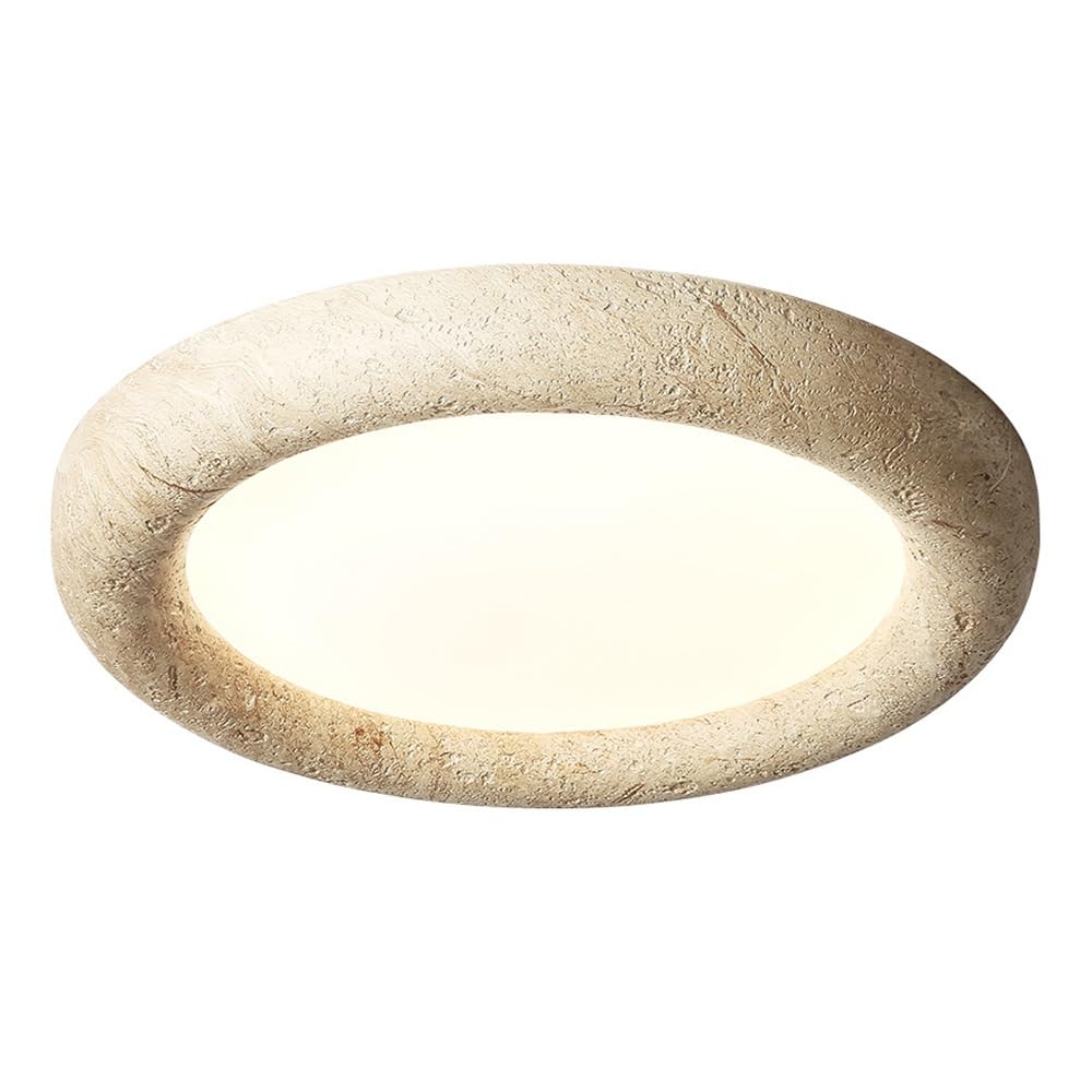 Okrągła Lampy Sufitowa LED Z Połowy Wieku Do Montażu Podtynkowego, Marmurowa Lampy Sufitowa Z Kamienia Naturalnego Do Sypialni, Salonu, Łazienki, Wiejskiego Domu(30 cm/11.81 inches)
