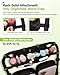 Double Stroller Organizer with 11 Compartment for Bob Duallie, Baby Jogger City Mini GT2, Double Jogging Stroller Caddy, Jeep, Zoe Stroller Accessories with 2 Insulated Pocket, Parent Console