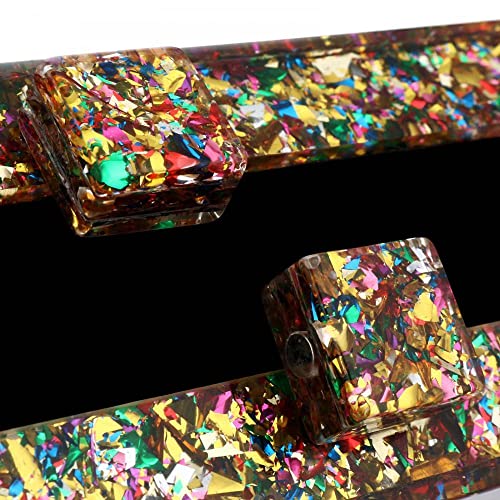Image of Gets Acrylic Purses and Handbags for Women Multicolor Perspex Geometric Patterns Box Clutch Banquet Evening Crossbody Handbag