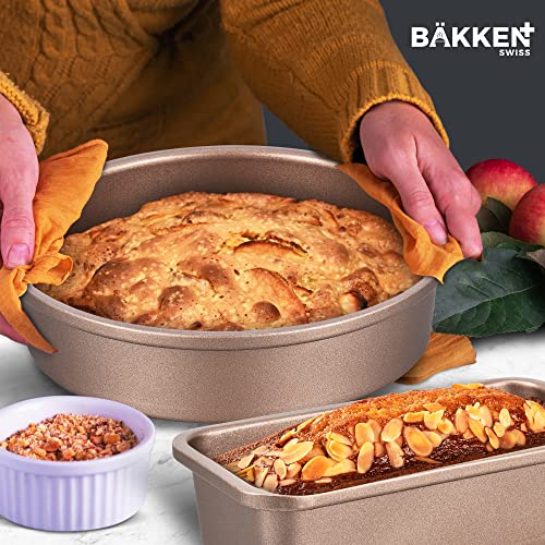 Cookware Set – 23 Piece –Gold Multi-Sized Cooking Pots With Lids, Skillet Fry Pans And Bakeware – Reinforced Pressed Aluminum Metal - Suitable For Gas, Electric, Ceramic And Induction By Bakken Swiss #TOP7