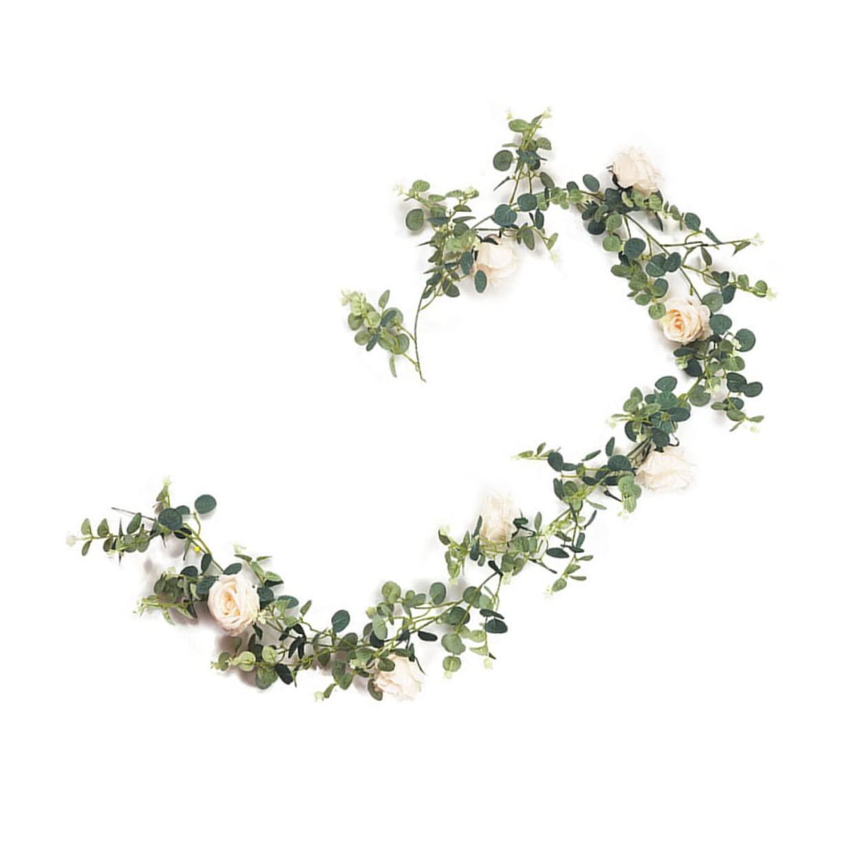 2stücke Künstlicher Rattan Wanddekor Mit Rosenornamenten Lange Hängende Blumenranke Für Hochzeiten Partys Und Wohnraumdekoration Und Pflegeleicht