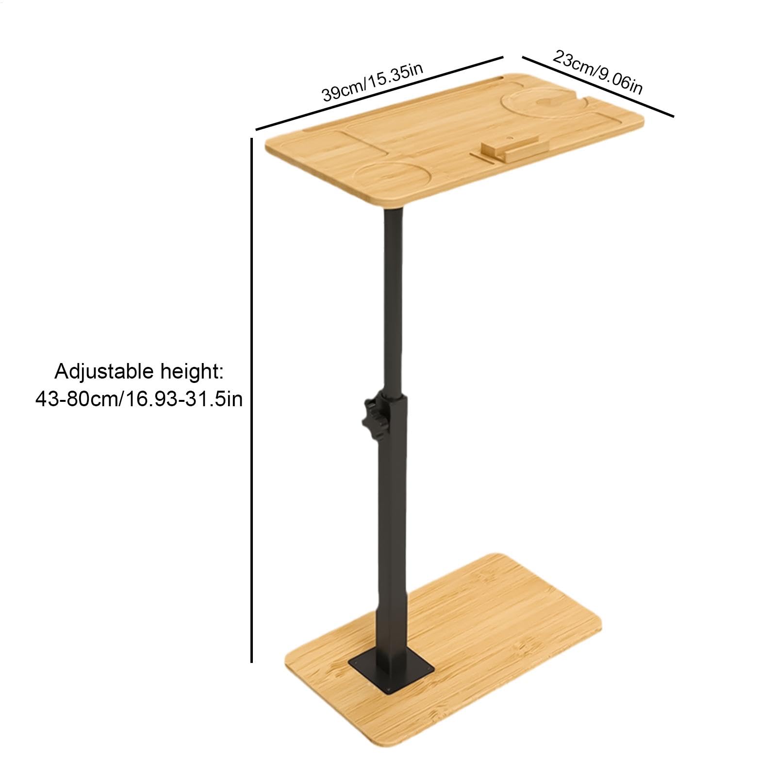 Generico Height Adjustable Table, Couch Side Table, Living Room End, Small Space Table, Height Adjustable Snack Side Tables for Small Spaces, Ideal for Adding Functionality to Your Living Room