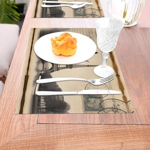 Set de table vintage Paris HYTTER lot de 6 pour décoration de table