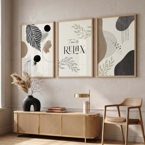Image of kotart Painting for Wall Decoration - Modern Art Wall Decor Framed Painting for Living Room Bedroom - Framed Wall Posters /Paintings with Frame Set of 3 (Art 5, 13x17 inch)