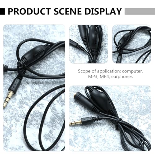 Cable de extensión auxiliar 3.5mm 1m con control de volumen miniatura 3