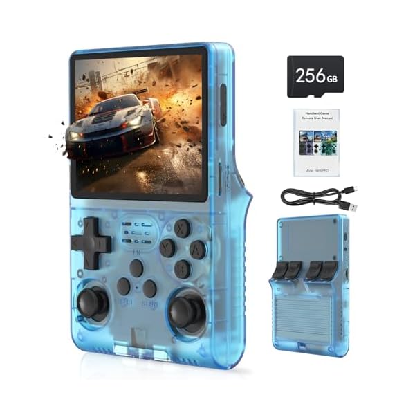30000 Games in 1 Handheld Game Console R40S PRO 3.5 inch IPS Screen Mini Retro Console 3800mAh Portable Pocket Arcade 45 simulators 256G TF Card