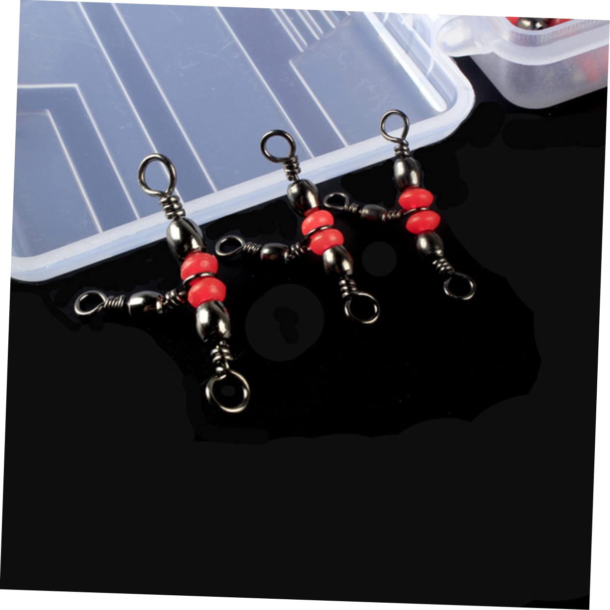 BESPORTBLE 2pièces Anneaux De Connexion Émerillon Triples pour Set De Tackle avec Boîte De Rangement Accessoires De Polyvalents Et