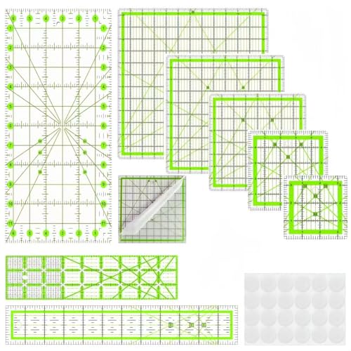 8 Quilting Rulers(3.5,5, 8,10,12.5,6.5x12,2x12,3x9)