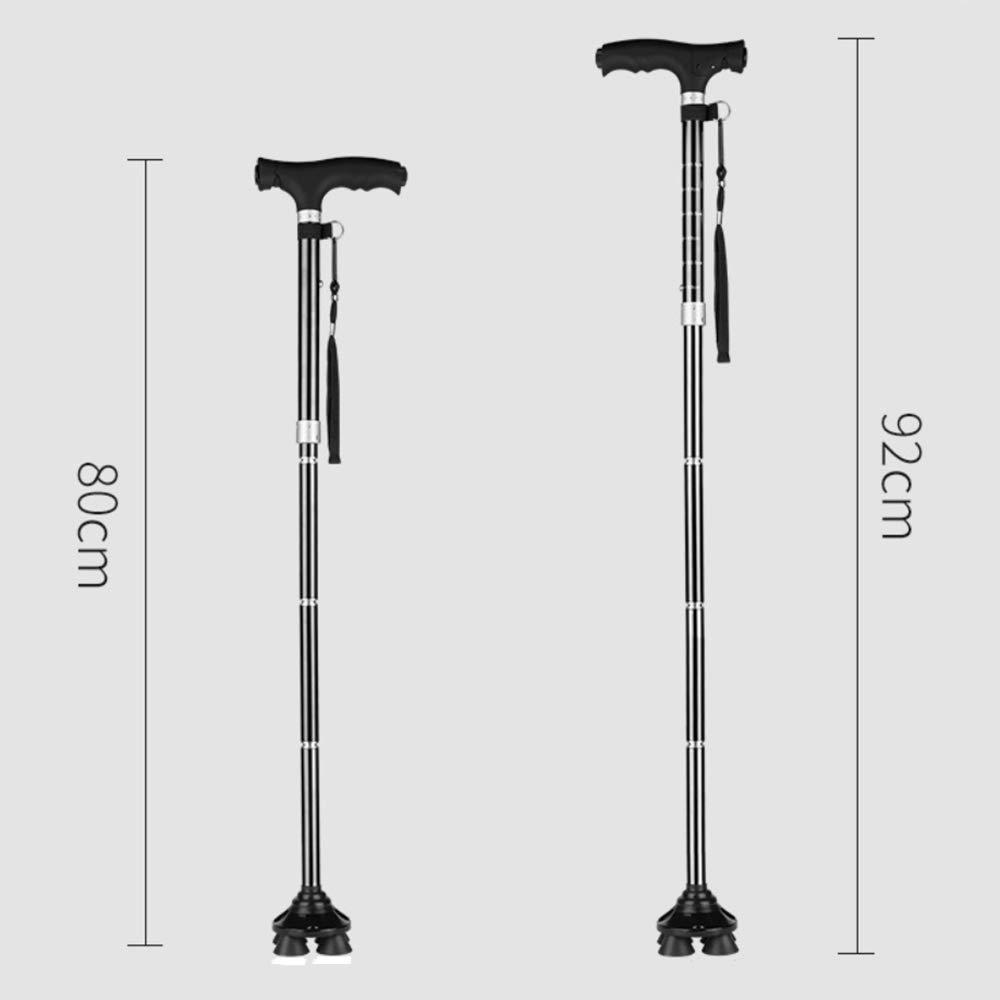 Bastón Plegable para Personas Mayores, aleación de Aluminio, iluminación LED, Altura Ajustable, Bastones de Senderismo, muletas portátiles y Ligeras