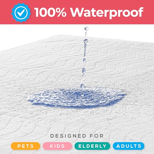 Image of 4 Pack Waterproof Reusable Heavy Absorbency Incontinence Bed Pads 34 inchx36 inch | Utopia Bedding Washable Underpads, Chuck Pads for Adults, Kids, Elderly and Pets, Bedwetting Pads for Sofa and Couch, White