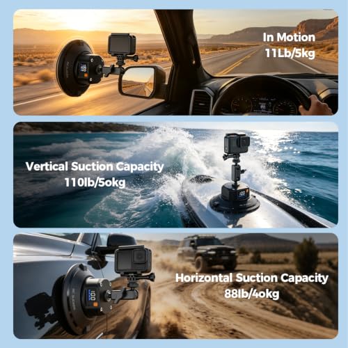 4.5" Electric Suction Cup Camera Mount With Ball Head Magic Arm - MP4501 - image 3