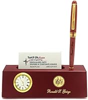 Vista 10 de Tarjetero personalizado de palisandro sólido con reloj y bolígrafo para hombres BUS-MP-Bankers