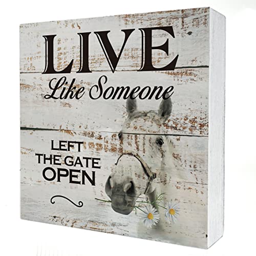 Inspirational-Wooden-Box-Sign-Desk-Decor-Retro-Live-Like-Someone-Horse-Wood-Block-Plaque-Box-Signs-with-Quotes-Rustic-Box-Sign-for-Home-Living-Room-Office-Shelf-Table-Decoration-5-X-5-Inch Inspirational Wooden Box Sign Desk Decor Retro Live Like Someone Horse Wood Block Plaque Box Signs with Quotes Rustic Box Sign for Home Living Room Office Shelf Table Decoration 5 X 5 Inch