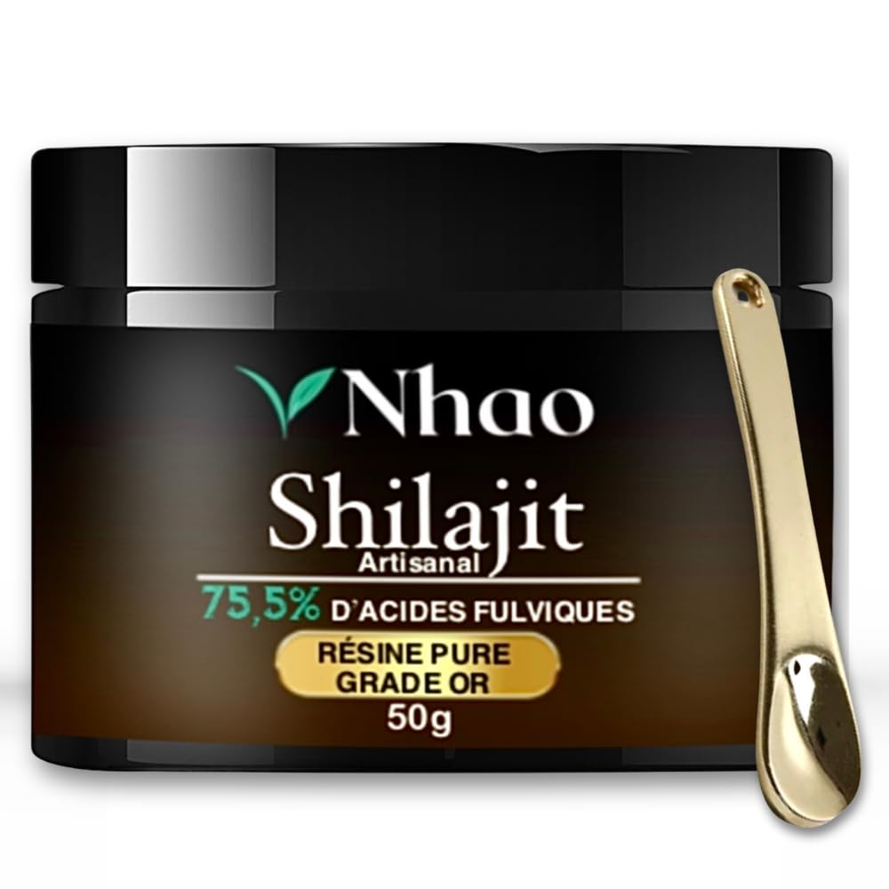 Shilajit D’EXCEPTION Nhaō 50g – RÉSINE ARTISANALE GRADE OR – FILTRATION 40 JOURS – HAUTE CONCENTRATION EN ACIDE FULVIQUE (+75%) –TESTÉ PAR DEUX LABORATOIRES – Origine HIMALAYA PUR