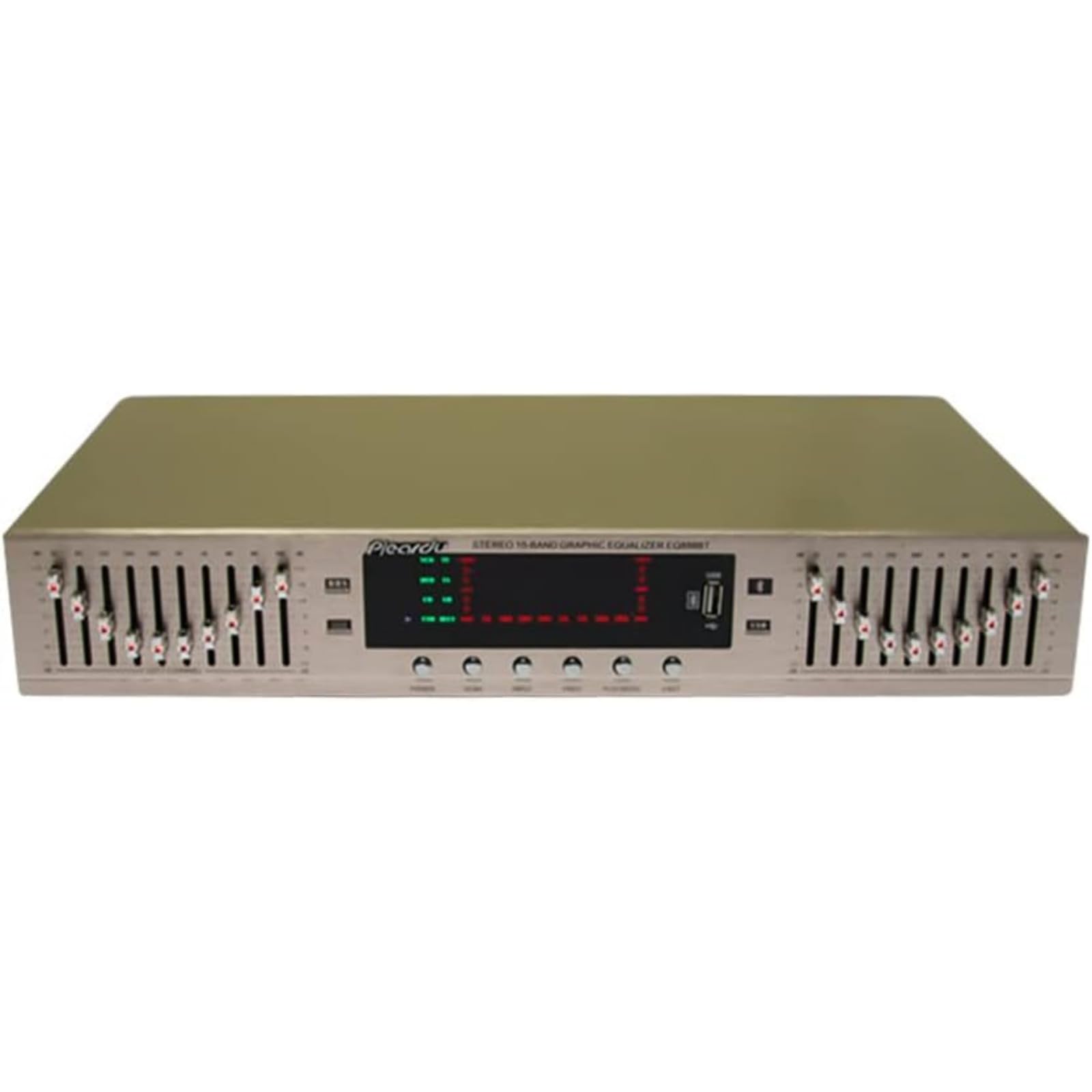 EQ898 stereofoniczny korektor Bluetooth, przedwzmacniacz, korektor, tony, średni zakres, regulacja basów, podwójny 20-segmentowy korektor korektora (złoty)