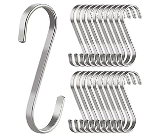 Ilauke HY2240-1 S-Haken 20er Pack Edelstahl