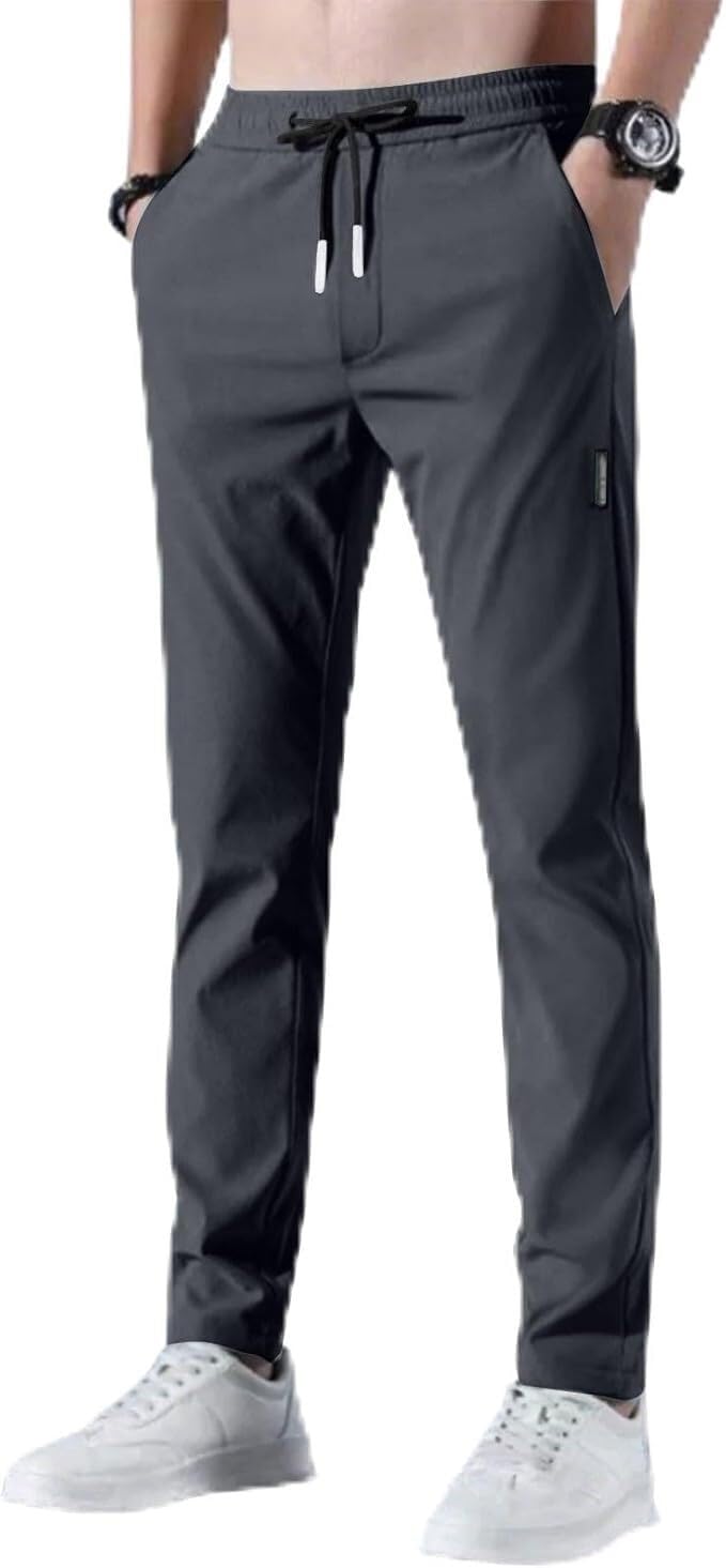 GOUJIAN Men's Jogging Bottoms Long Sports Lightweight Breathable Training Fitness Leisure Sweatpants Streetwear Trousers S-5XL sweatpants(Dark gray,5XL)