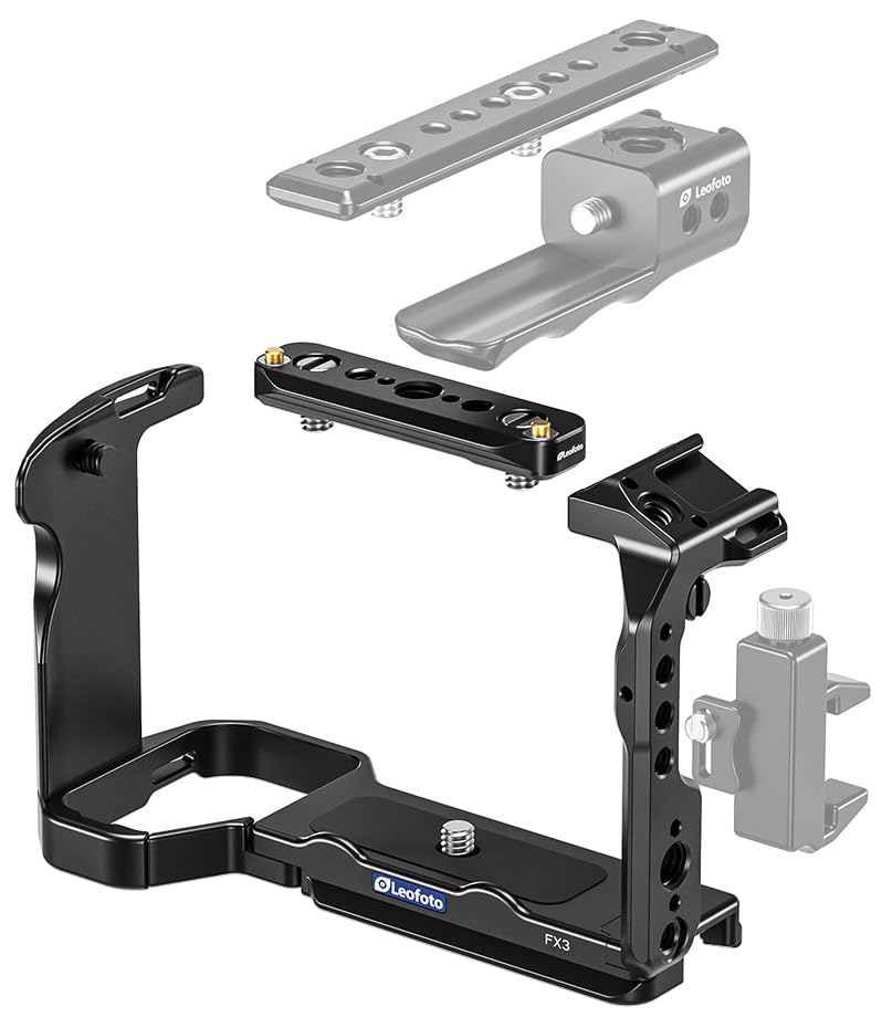 Image of Leofoto FX3 Camera Cage, for Sony FX3 /FX30, Removable NATO Rail