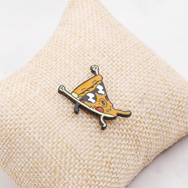 Image of Pizza Wearing Sunglasses Awesome Brooch Cartoon Enamel Brooch Pin Jacket Lapel Metal Pins Brooches Badges Exquisite Jewelry Accessories