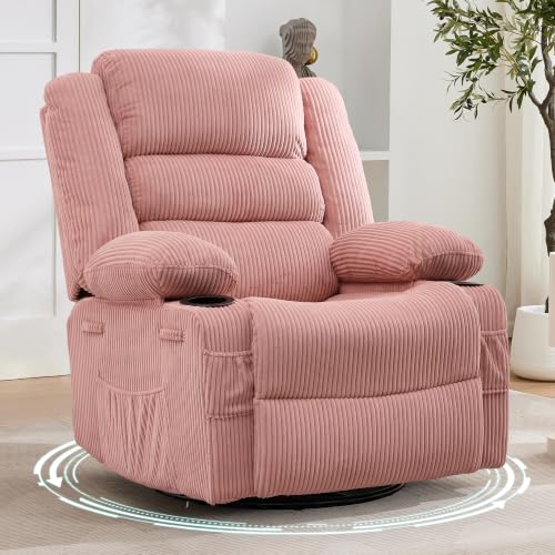 Image of Rocking Recliner Chair for Adults 360 Swivel Manual Recliner