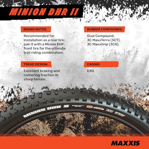 MAXXIS Minion DHR II – Dual Compound EXO – E25 Rating,