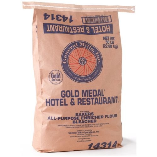 Gold Medal All Purpose Bleached Enriched Malted Hotel and Restaurant Flour, 50 Pound - 1 each.