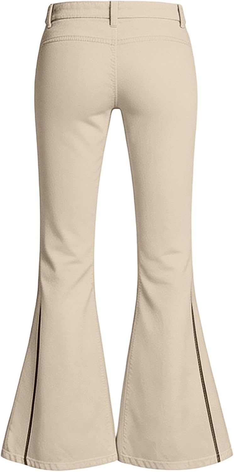 School Uniform Pants for Girls High Waist Bootcut Dress Bell Bottoms