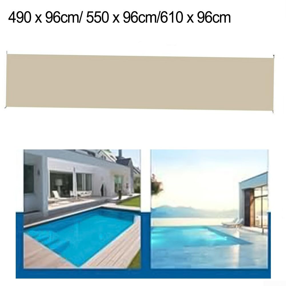 HpLive Cubierta Enrollable para Piscina, Tejido Oxford 190T, Impermeable, para Lonas de Piscina, de Enrollado (490 x 96 cm)